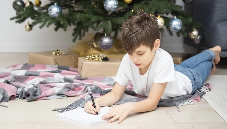 boy writes letters