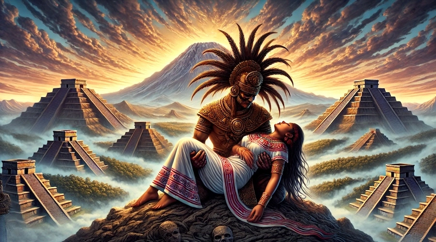 The Aztec legend of Popocatépetl and Iztaccíhuatl