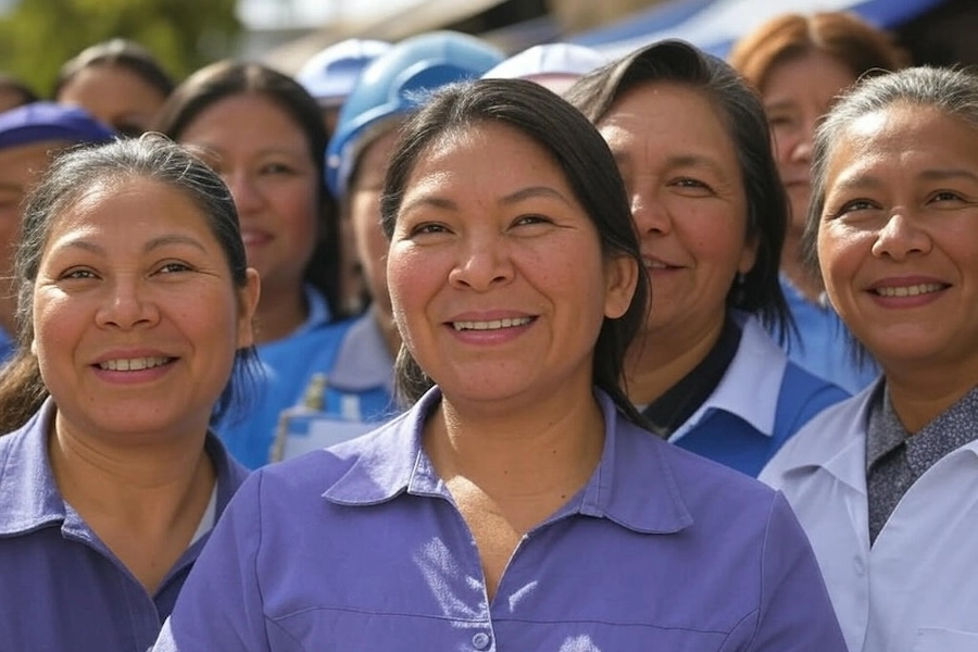 Women in Xochimilco: strength